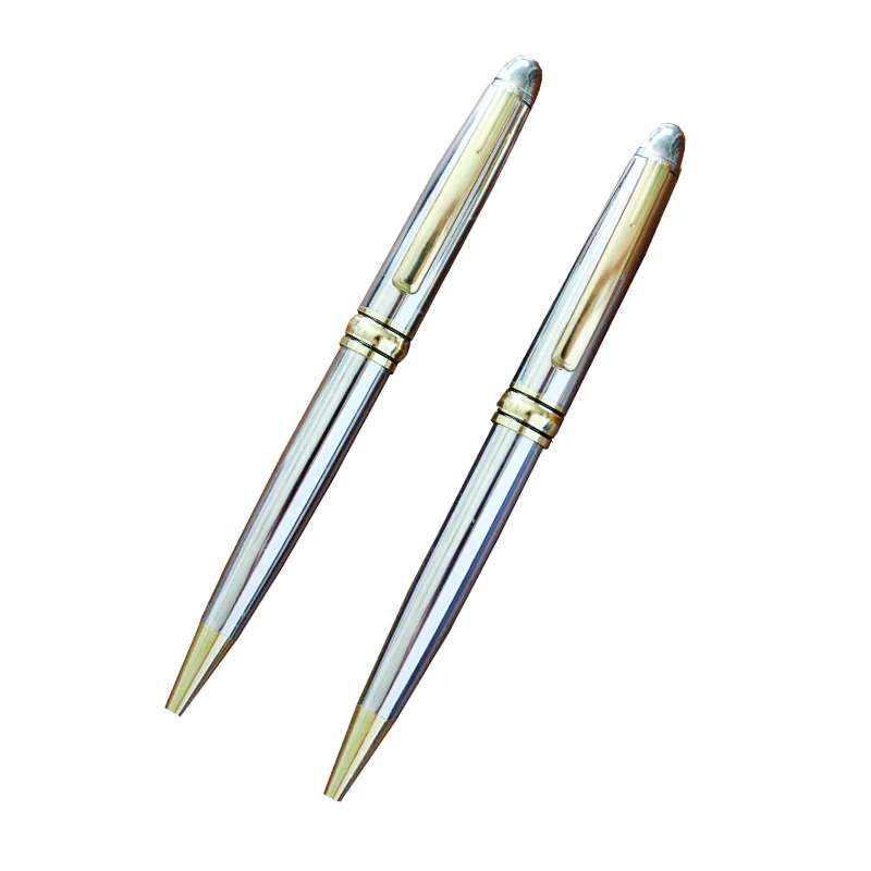 

Metal Twist Pens Metal Bright Chrome Ballpoint Pen Fine Point Stainless Steel Factory Direct Wholesale 1.0mm Popular Opp Bag OEM