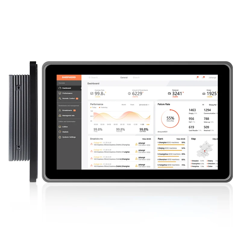 

Waterproof embedded touch panel 10.1 inch tablet Industrial Capacitive touch RK3399 Fanless Mini PC