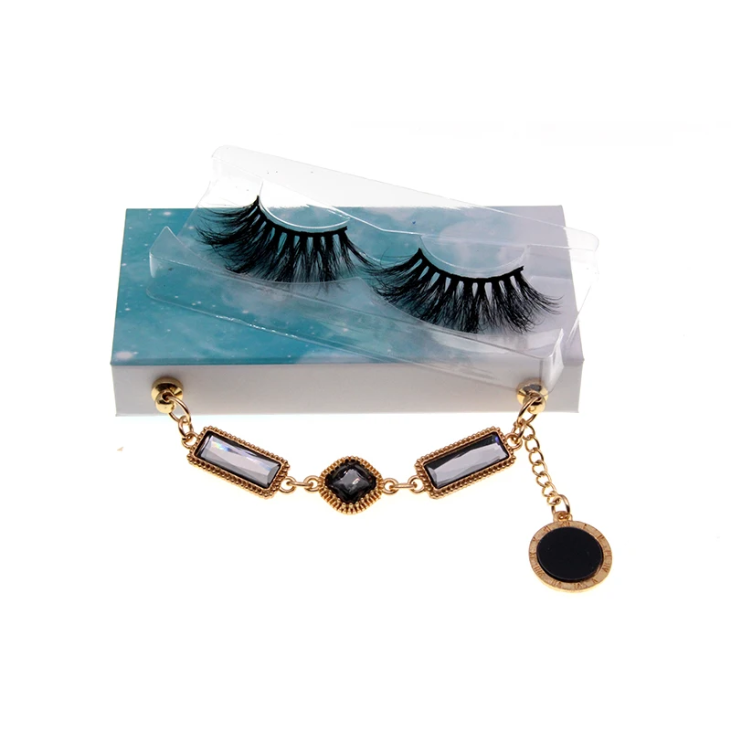 

faux mink half lashes with custome eyelash box fan eyelashes