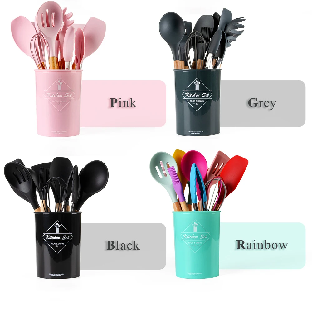 

Silicone Cooking Utensil Set Cooking Tools Whisk Kitchen Tools Set Non-stick Heat Bpa-free Silicone 1 Set Home Cooking, Customized color