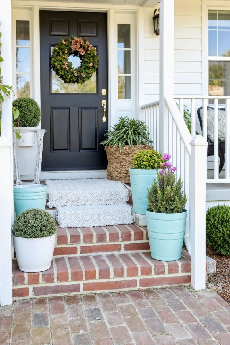 Cleaning porch before decorating