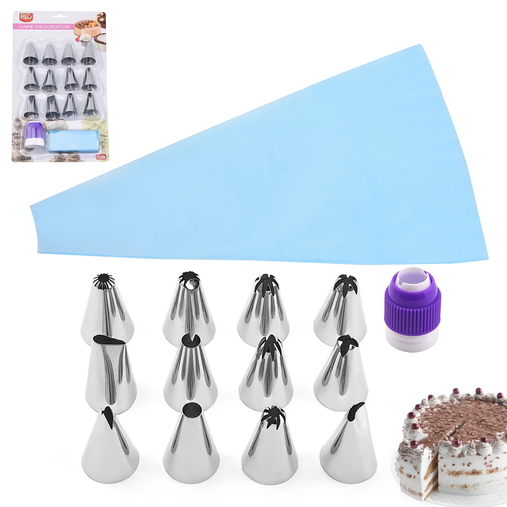 

Pastry DIY 12 PCS cake decorating tool set with icing nozzles and bags converter