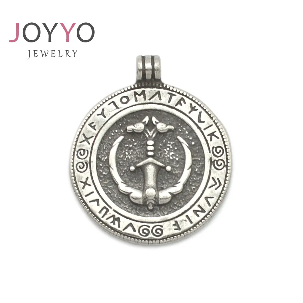 

Italian Exorcism and Evil Amulet Stainless Steel European Holy Brand Round Pendant, As picture