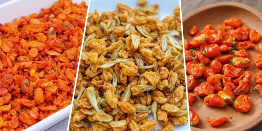 Silica gel packets stored with dried peppers