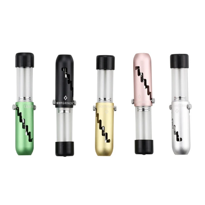 

Wholesale New Aluminum Eject Blunt Smoking Pipe Weed Smoking Portable Glass pipe, Multi colors