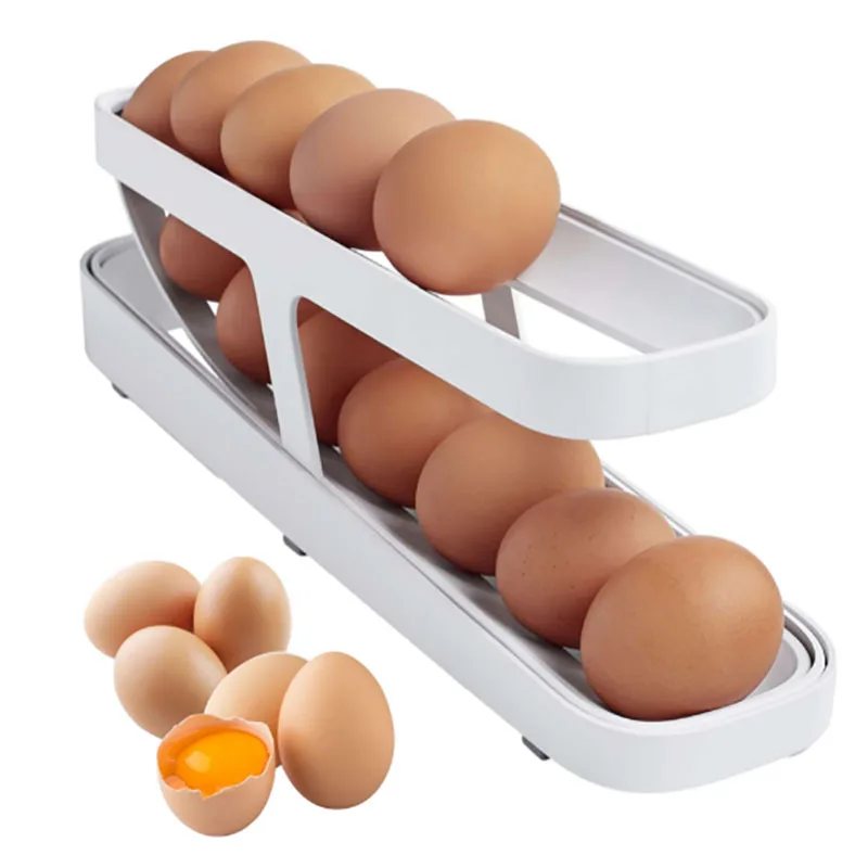 

JYH Refrigerator Egg Dispenser Plastic Egg Holder Container BPA Free Refrigerator Organizer Bins