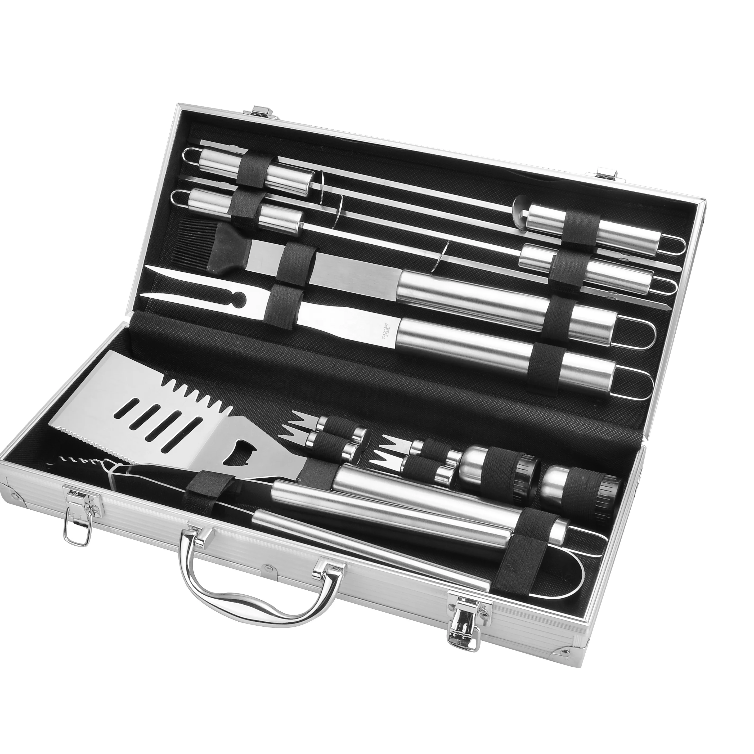 

Amazon Best Sellers BBQ Top Metal Oem Customized Tools Steel Stainless Outdoor Yangjiang BBQ tools barbecue tool, Silver