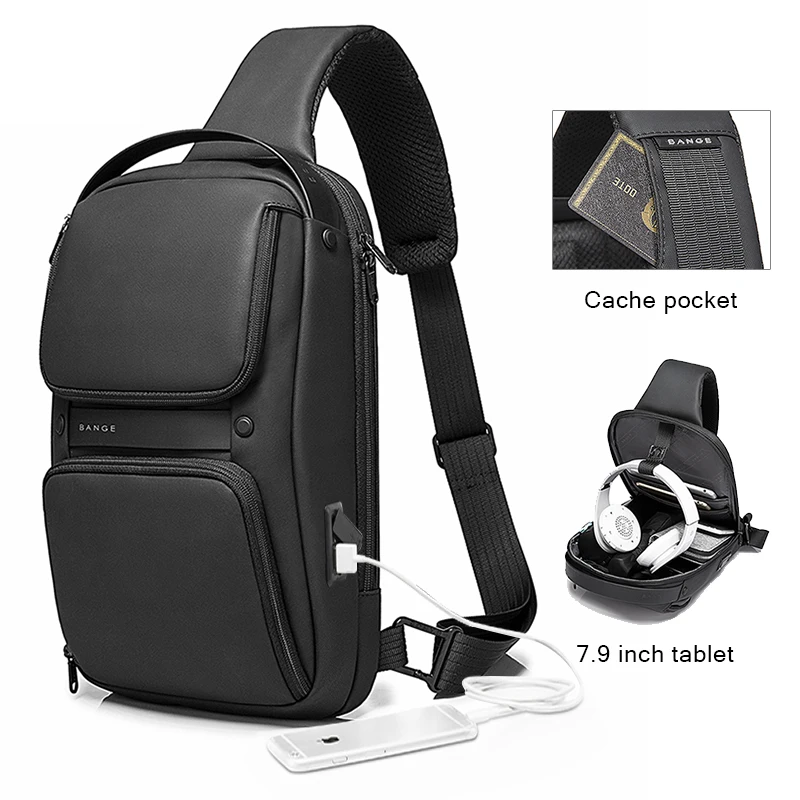 

Factory new design wholesale cheap korean mens crossbody shoulder anti theft waterproof sling bag men sling bag