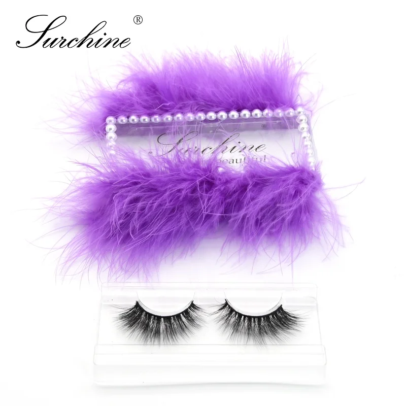

18mm 20mm faux cils naturel 3d hand-made high quality natural faux mink lashes purple private label acrylic lash box