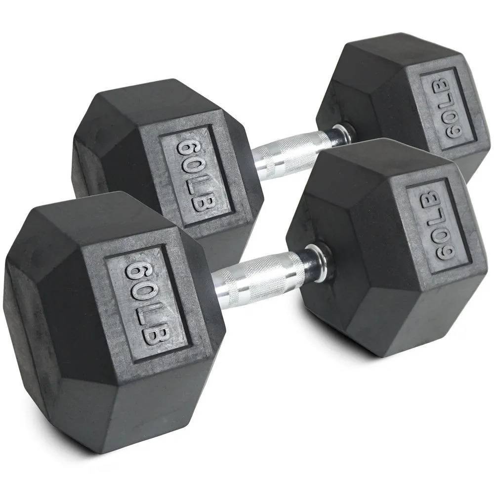 

Fitness Gym Basic Equipment Rubber Coated Hex Dumbbell For sale