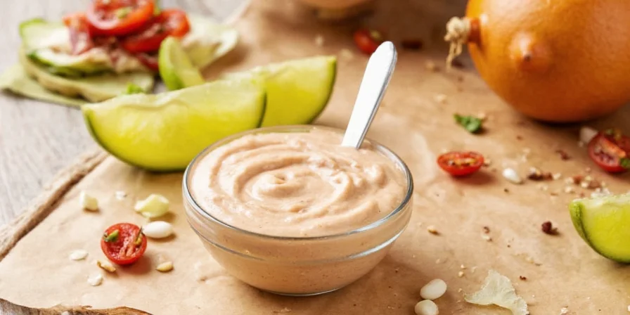 Chipotle mayo being drizzled over grilled chicken tacos