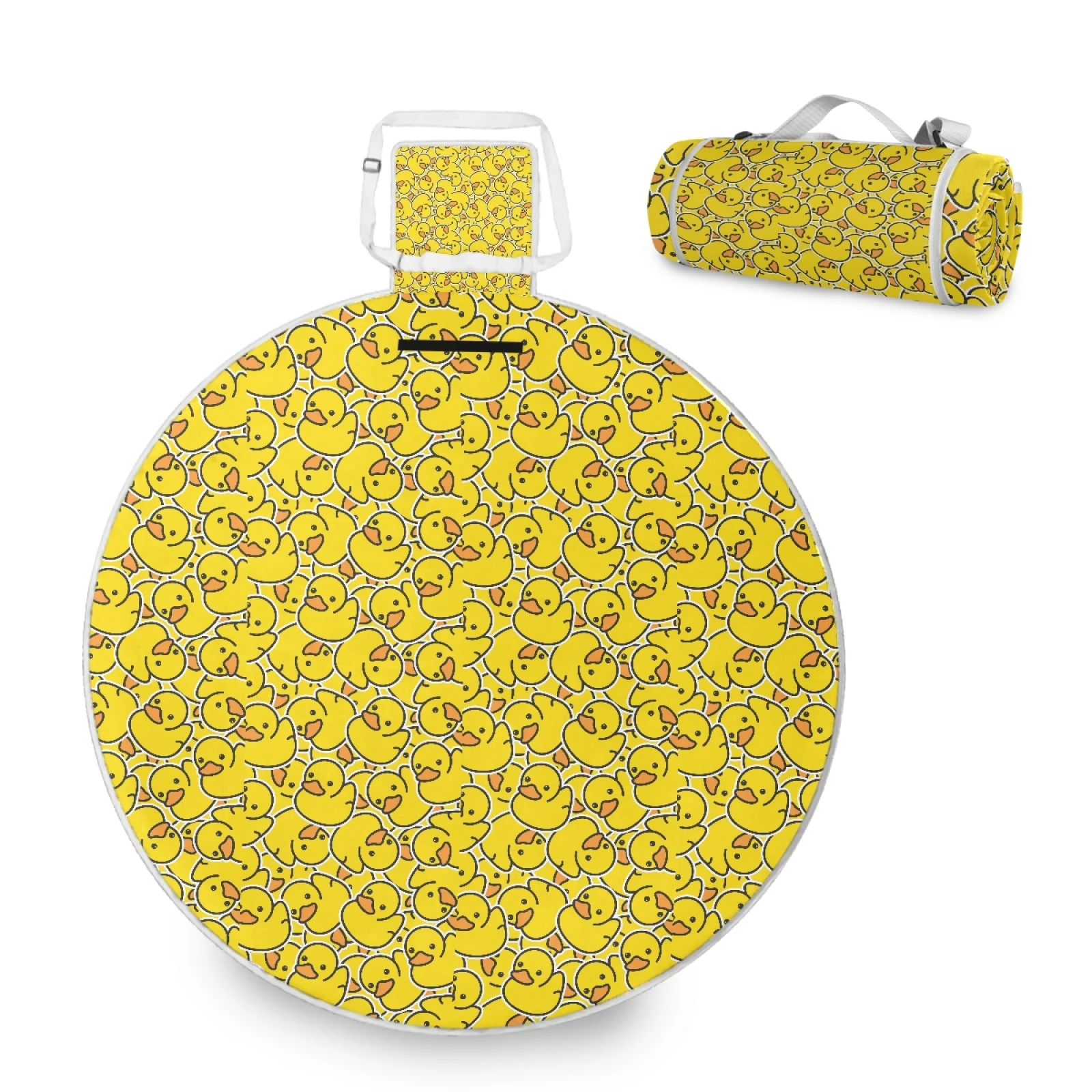 

Waterproof Foldable Outdoor Camping Picnic customs printing cute cartoon round portable picnic mat blanket, Customized