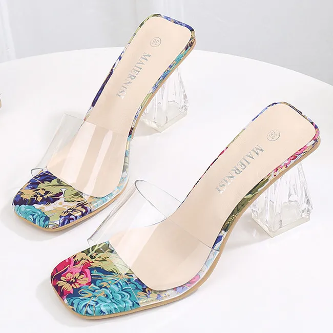 

Summer Rubber Slipper For Women Mid Transparent Heel Jelly Slipper Wholesale, Pictures shown