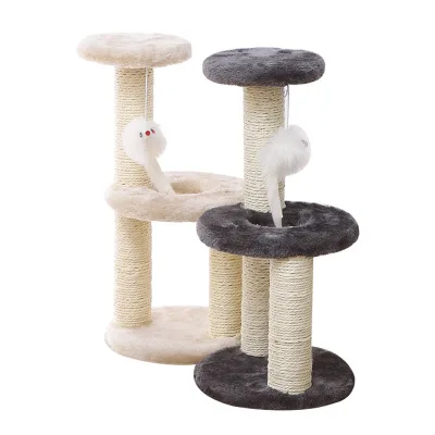 

Amazon Hot sale Sisal Three Layer Climbing Frame Scratcher Mice Pet Cat Tree Tower Cat Tree Design