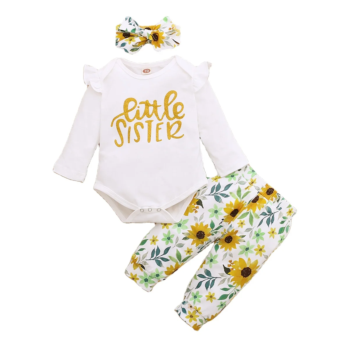 

High Quality Baby Sets Newborn Summer Baby Kids Clothing Set Print Baby Girls' Clothing Sets, White and print
