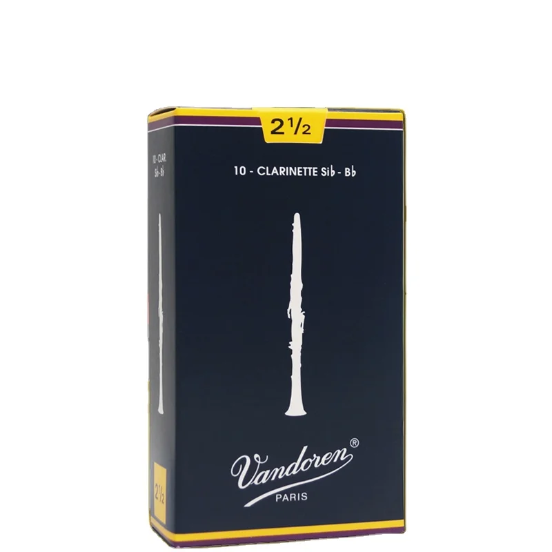 

Original France Vandoren Traditional Bb Clarinet blue box Reeds / Reed for Clarinet Strength 2.0# 2.5 # 3.0# 3.5# Box of 10, Pale yellow