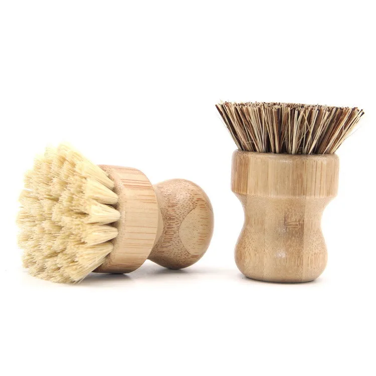 

eco-friendly bamboo handle kitchen dish dishwashing pot cleansing cleaning brushes