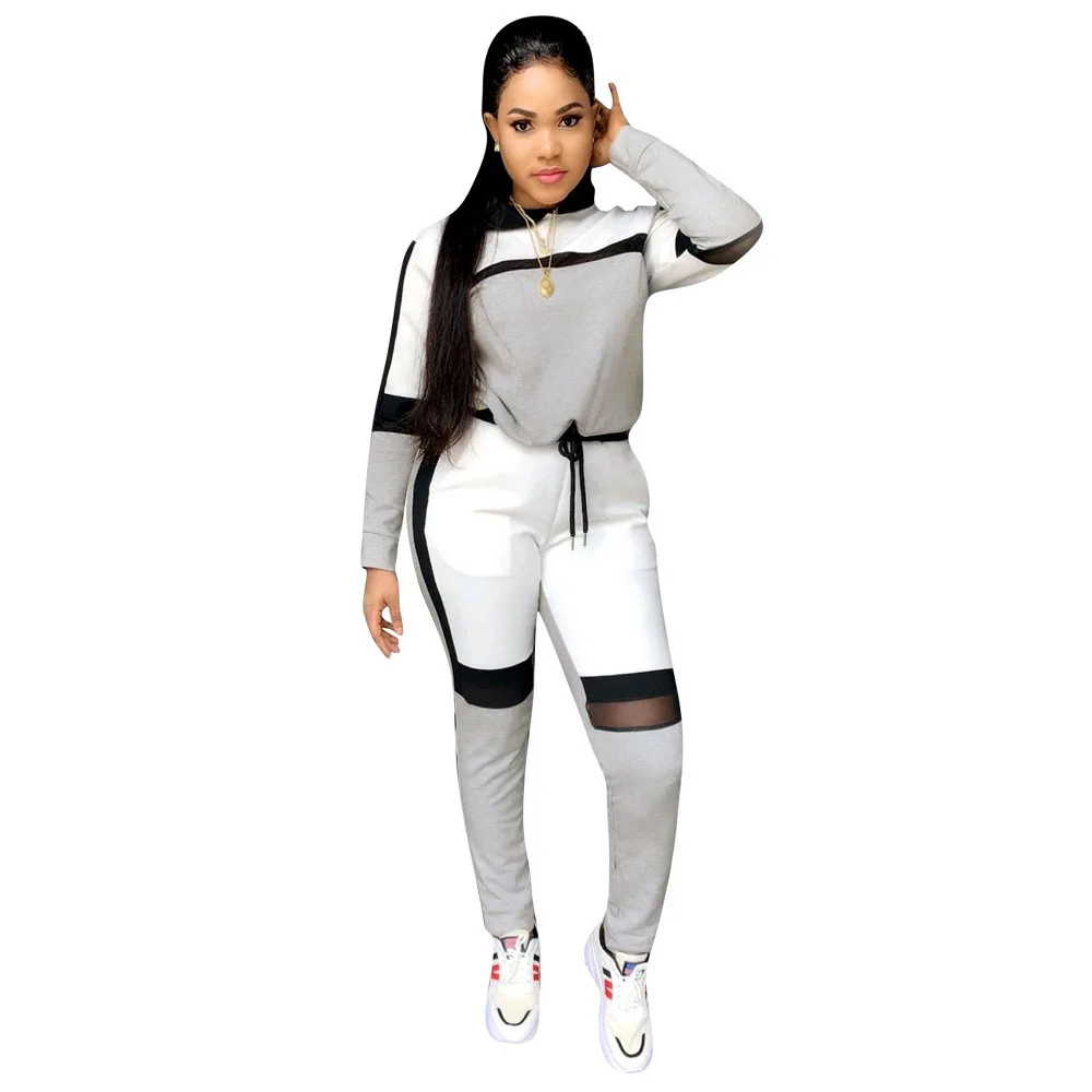 

2020 New arrivals women long sleeve fashion hoodie top and pants sports summer casual two piece set