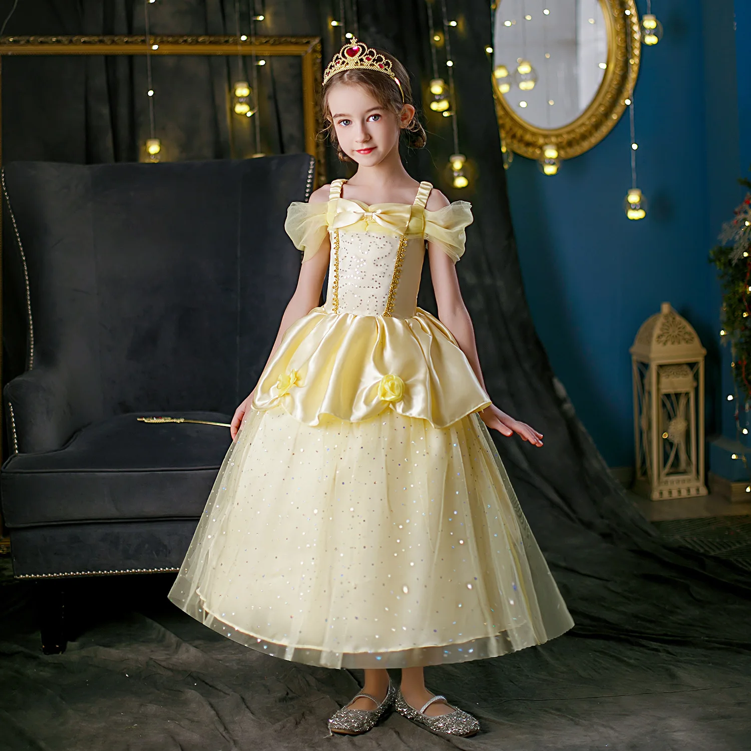 

Wholesale Halloween Cosplay TV Movie Costumes Anna Elsa dress Belle Cinderella Aurora Snow White Princes Costume