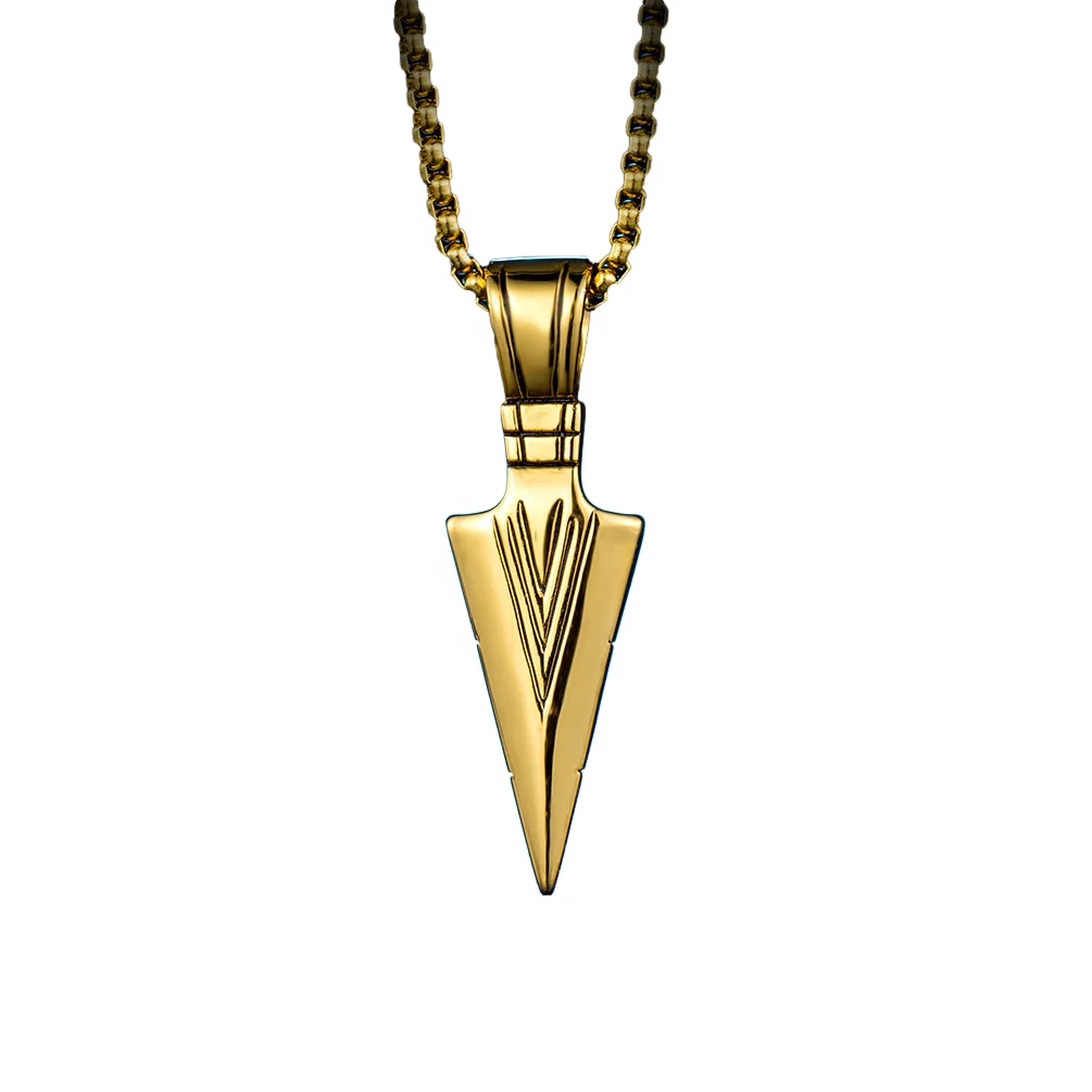 

Trendy silver Jewelry 925 sterling silver pendant necklace Men spearhead Hiphop Gift sterling silver gold plated pendant, White gold (rose gold, yellow are avaliable)