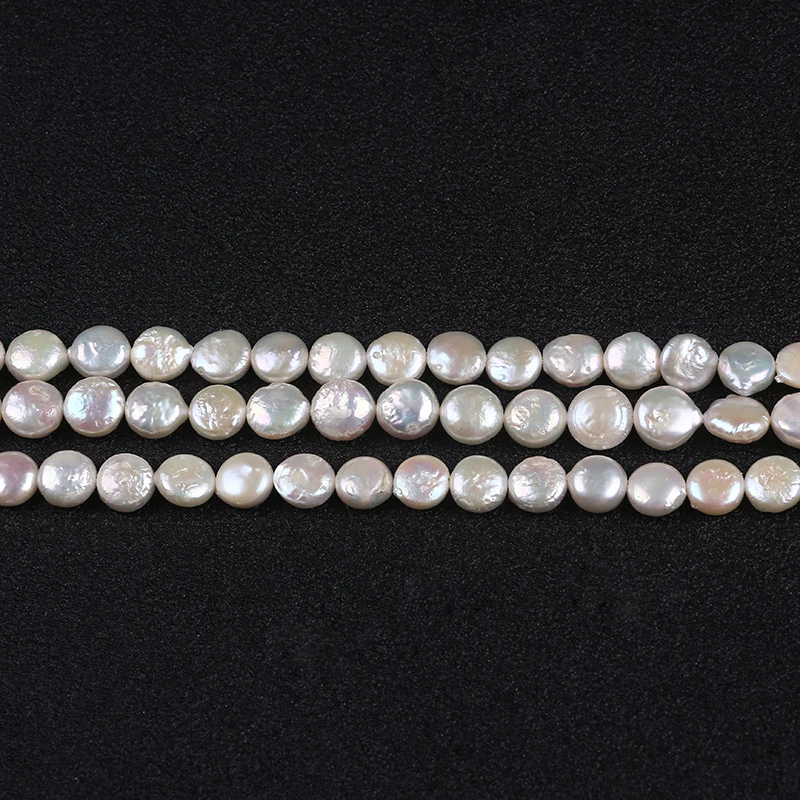 

9-10mm Coin Freshwater Pearl Bead Strand For Jewelry