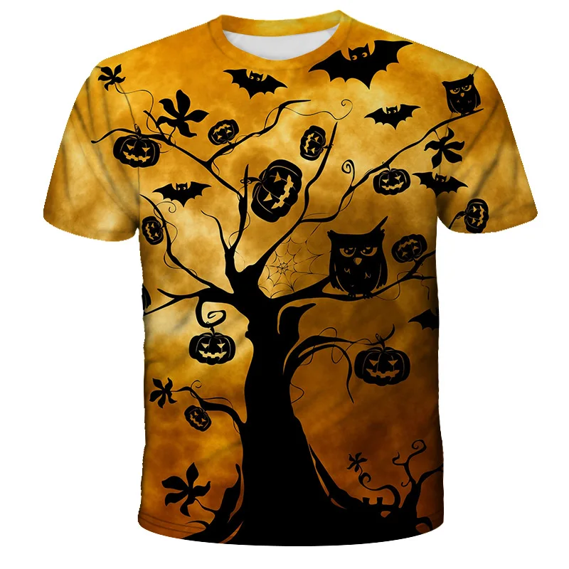 

Halloween Tree design 3D short sleeve T-shirt