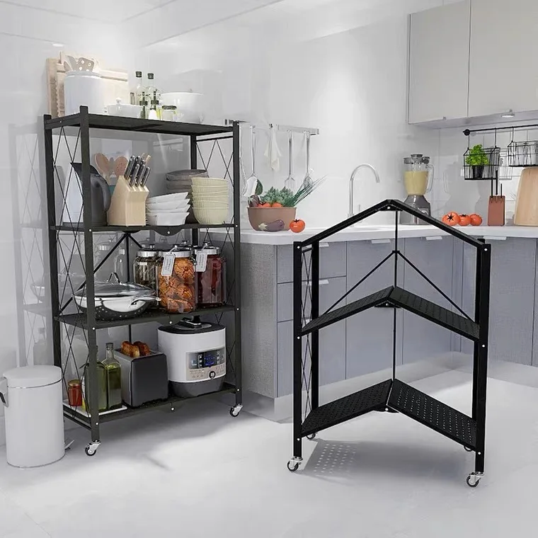 

Home kitchen shelf rack multi layer organizer iron metal kitchen storage shelf, Can be customized