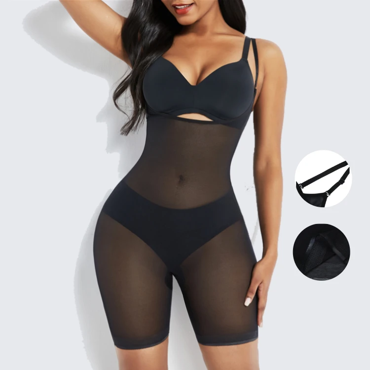 

High Quality Women Mesh Bodysuit See Through Bodysuit Plus Size Shapewear Slim Women Body Shapers