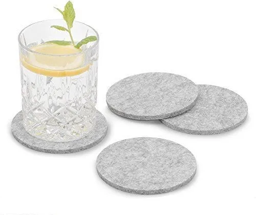 

Square felt coasters protect table Felt Under plate Two Tone Glass coasters, Gray, black,red and custom