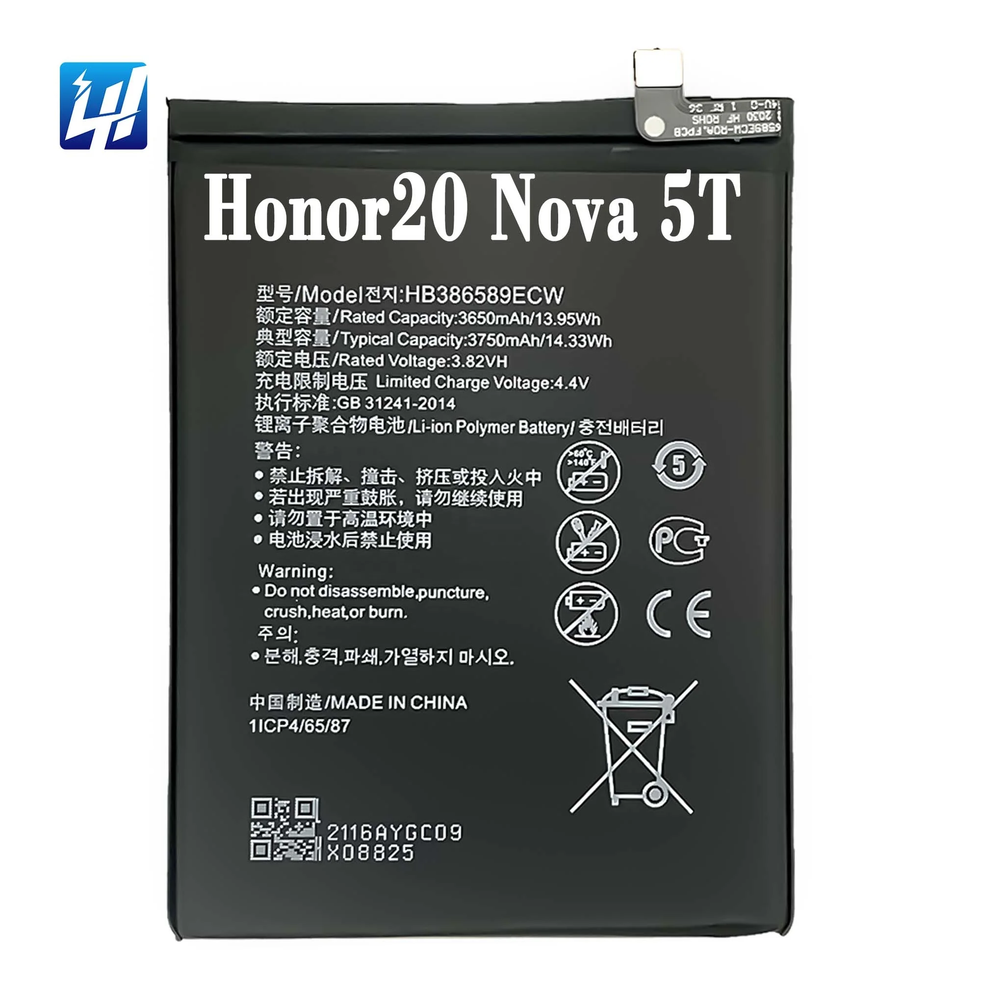 

HB386589ECW OEM View 10 Lite Honor20 Nova 5T HonorPlay 100% zero cycle battery for honor8x