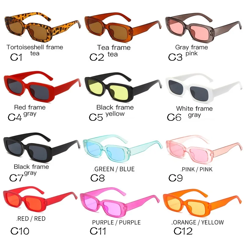 Sunglasses Retro Vintage Shades Custom Logo 2023 Candy Color Sun Glasses Custom Small Square Sunglasses For Women Men