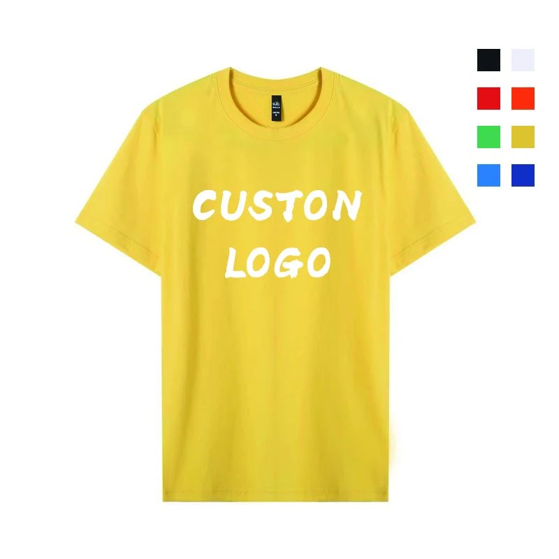 

Custom pure color 100% combed cotton T-shirt high quality round neck short sleeve unisex T-shirt printed LOGO OEM