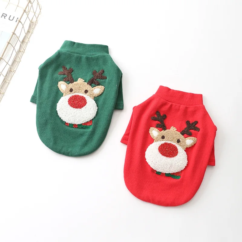 

Finely processed Red Green cotton Christmas Designer Dog Sweater Pet Clothes