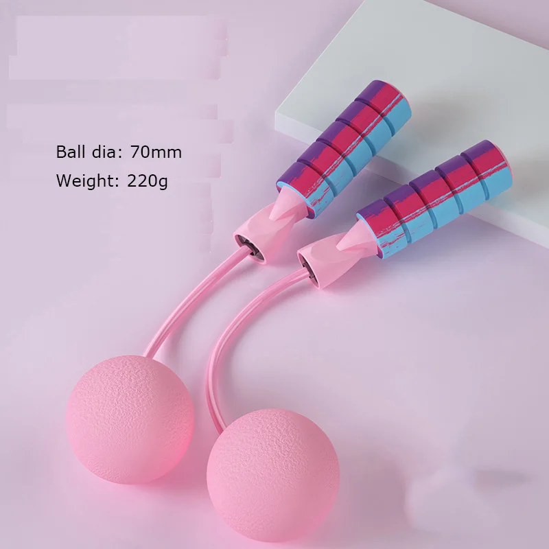 

Indoor Outdoor Skipping weighted Fitness PVC Wireless Cordless Jump Rope, Pink/green