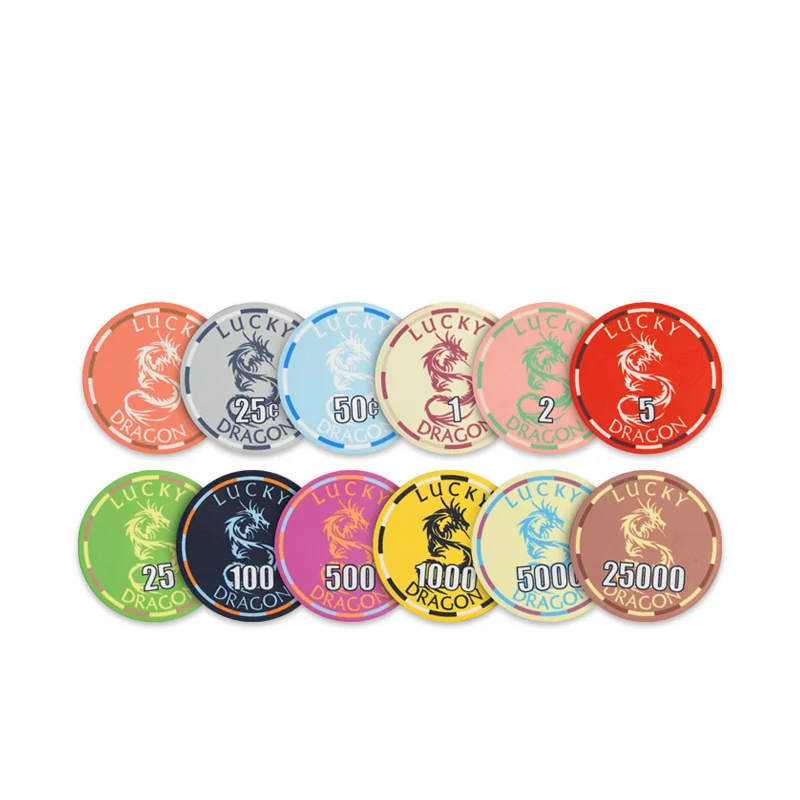 

YH Hot Sale Tournament Poker Chips 500pcs Ceramic Chip Set For Gambling, 10 colors choose/custom design