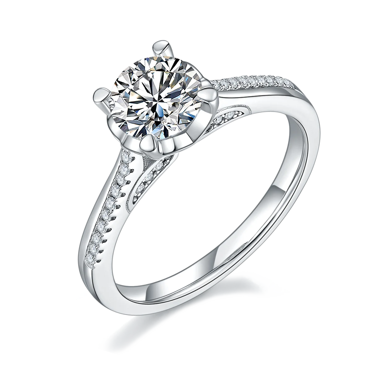 

M47A 2021 Hottest moissanite jewelry 925 sterling silver 1.0CT 6.5mm mermaid moissanite ring