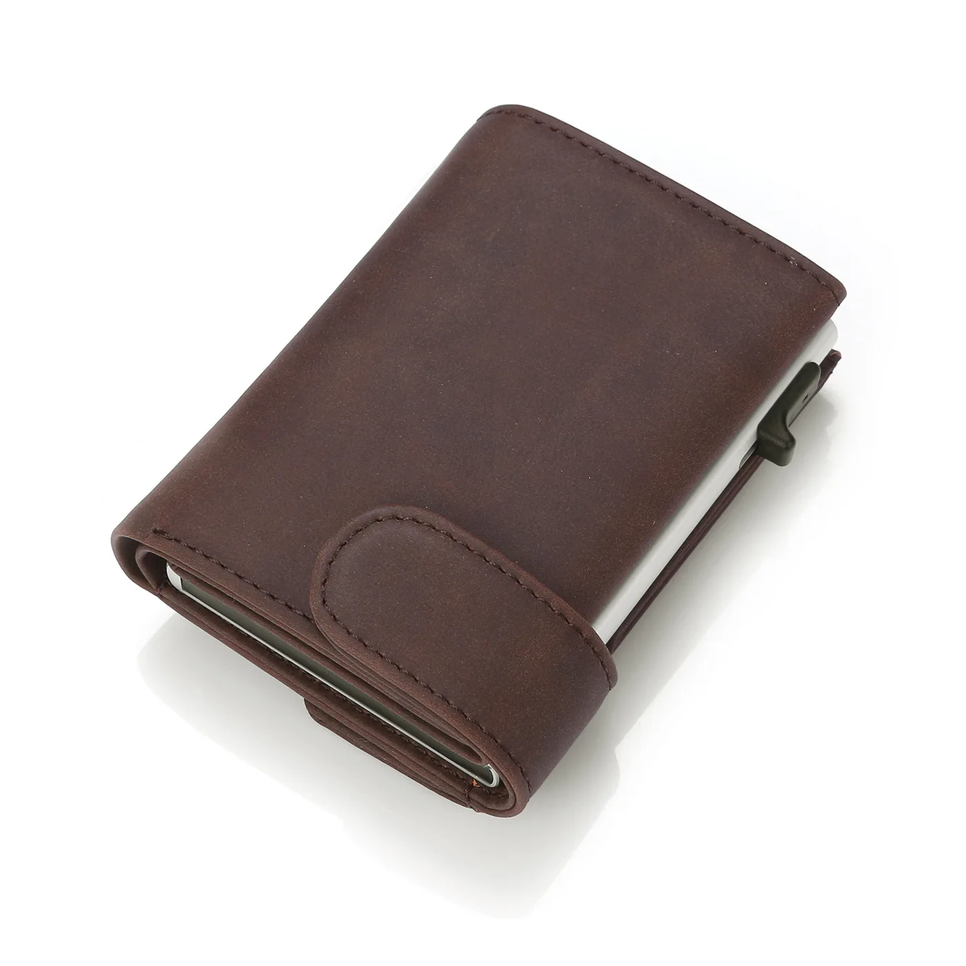 

Discount Pu Leather card holder portable purses for men Pop-up Side Button card holder