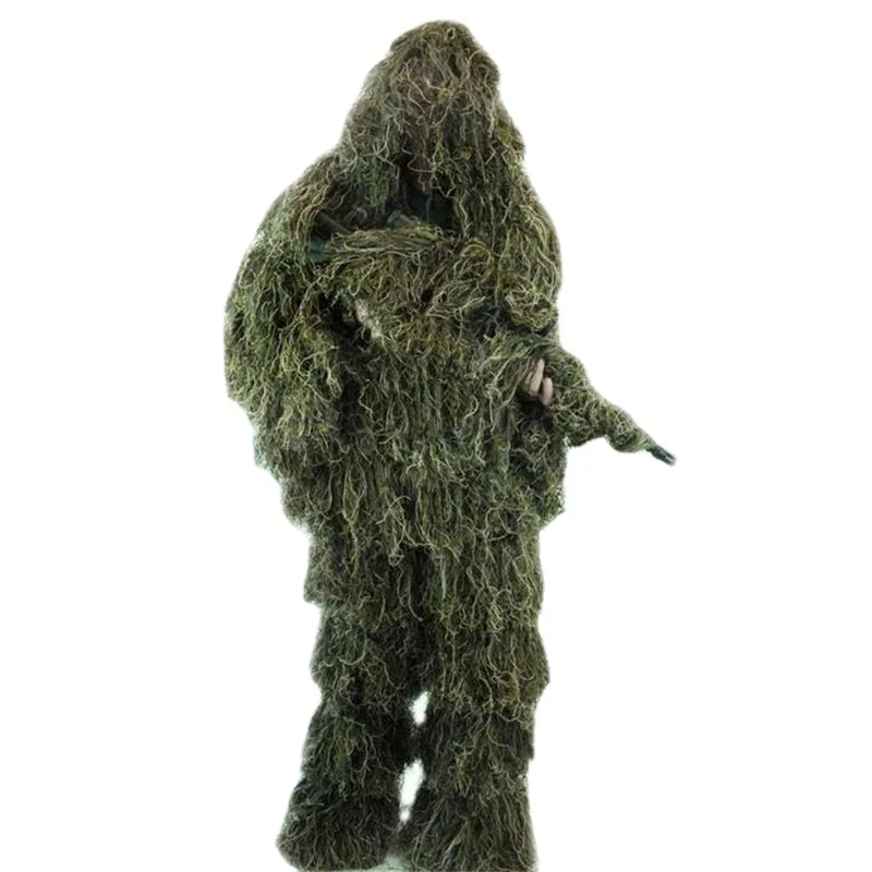 

Camouflage suit, Jungle Desert Clothing Sniper Hunting Military Ghillie Suit, Woodland, dry grass (desert), white, ultra-light 3d leaves series