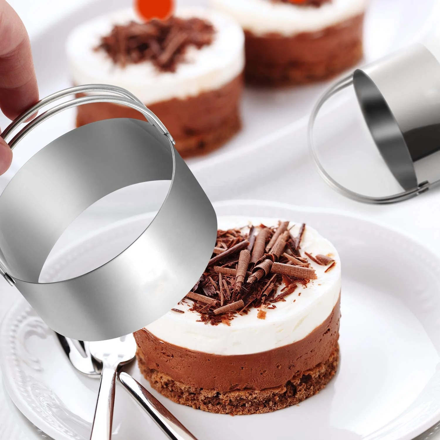 

Christmas Gift Baking Pastry Tools 5 Pieces Stainless Steel Cookie Cutter Dessert Mousse Cake Mould Set