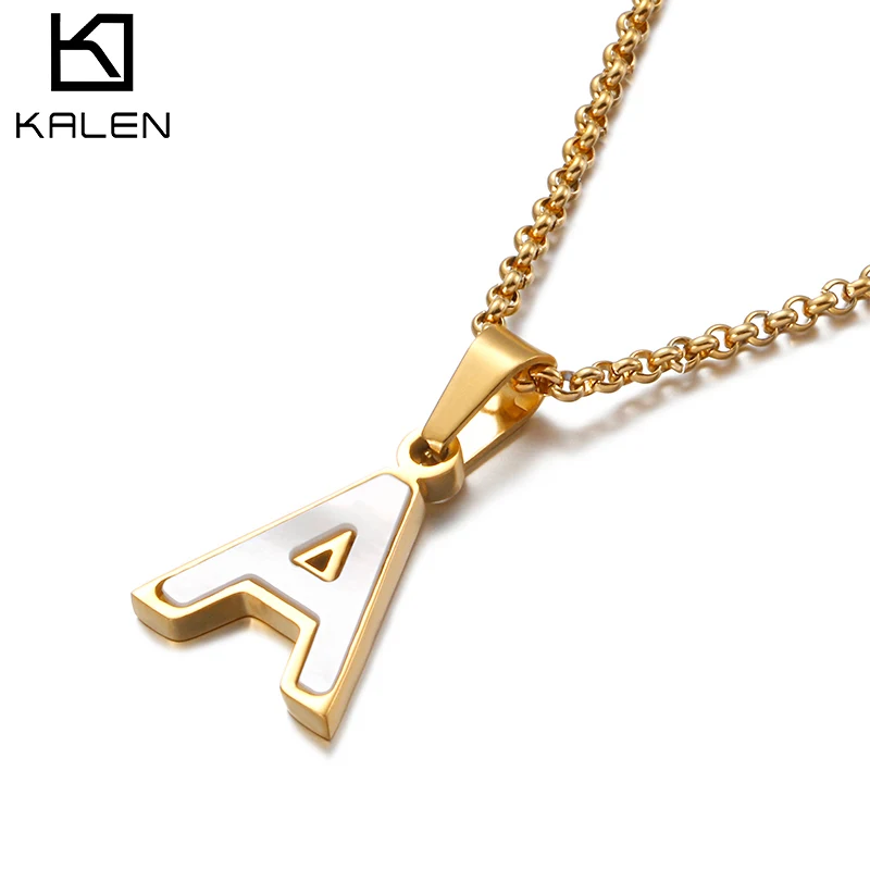 

Custom High Quality Letter Necklace Women Stainless Steel Necklace, Gold