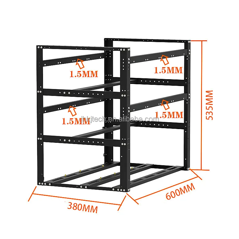 

Double Layer Stackable 12GPU Open Air Rig Frame Rack Steel Stock