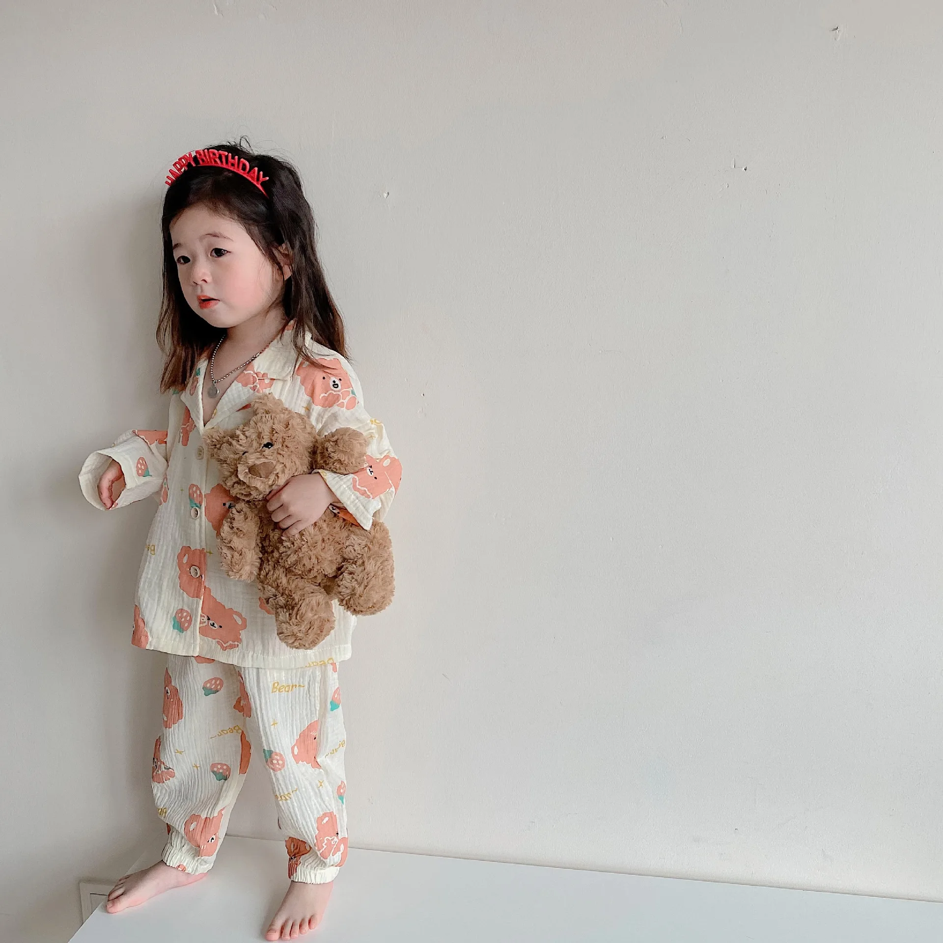 

spring autumn wholesale infant baby 2 pcs clothing sets toddler girls cotton pajamas casual outfit DM22060042047