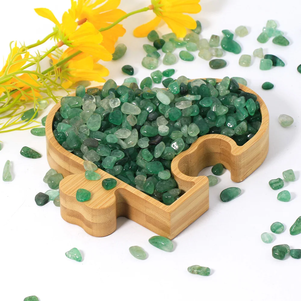 

Natural Strawberry Chips Healing Stone Crystal Chips Green Strawberry Gravel For Decoration