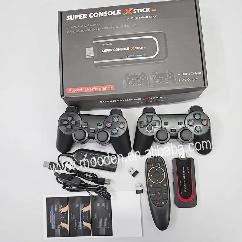 

K Super Console X Stick 4K HD Wifi Mini TV Box Retro Mini TV Box Video Game Player for PSP/N64