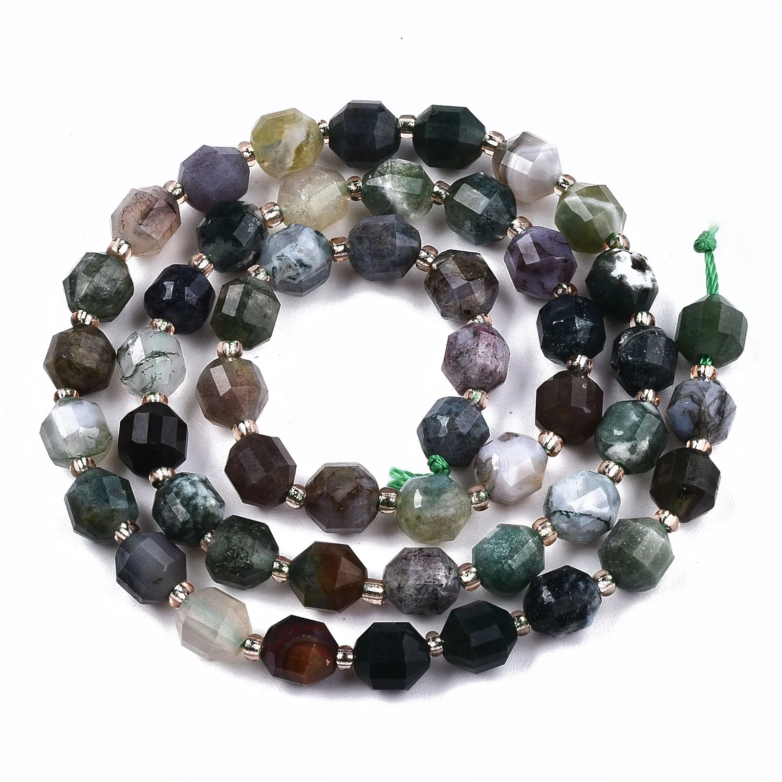 

PandaHall 6 mm Round Faceted Natural Indian Agate Beads