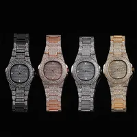 

Gold Watch Men Luxury Brand Diamond Mens Watches Top Brand Luxury Iced Out Male Quartz Watch Calender Unique Gift For Men