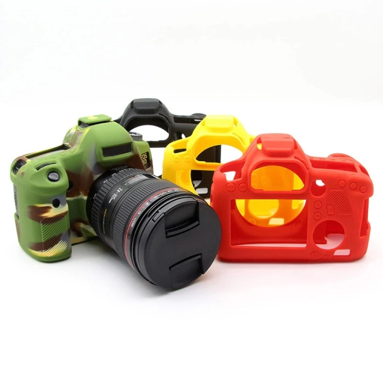 

PULUZ Yellow Black Red Soft Silicone Protective Camera Cover Case for Canon EOS 6D, Black/red/yellow
