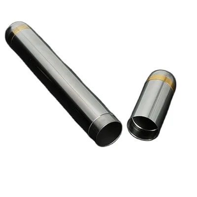 

P749 Gold-plated stainless steel single cigar tube cigar moisturizing tubes, Silver
