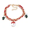 Hot New Style Diy Alloy Christmas Snowman Tree Charm Slap Bracelet