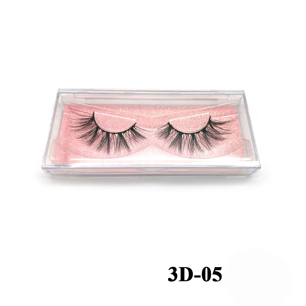 

2021 Own Brand Eyelash Vendor natural 3D 20 mm mink eyelashes, Black color